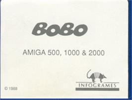 Top of cartridge artwork for BoBo on the Commodore Amiga.