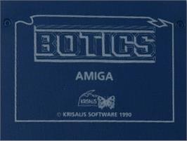 Top of cartridge artwork for Botics on the Commodore Amiga.