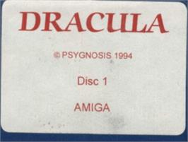 Top of cartridge artwork for Bram Stoker's Dracula on the Commodore Amiga.