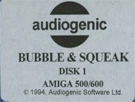 Top of cartridge artwork for Bubble and Squeak on the Commodore Amiga.