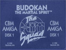 Top of cartridge artwork for Budokan: The Martial Spirit on the Commodore Amiga.