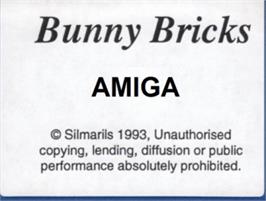 Top of cartridge artwork for Bunny Bricks on the Commodore Amiga.