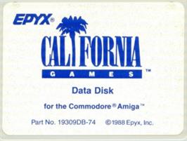 Top of cartridge artwork for California Games on the Commodore Amiga.