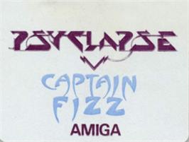 Top of cartridge artwork for Captain Fizz Meets The Blaster-trons on the Commodore Amiga.