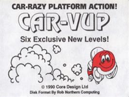 Top of cartridge artwork for Car-Vup on the Commodore Amiga.