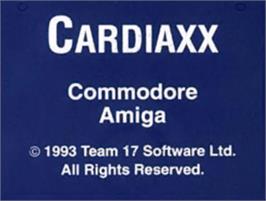 Top of cartridge artwork for Cardiaxx on the Commodore Amiga.