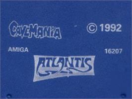 Top of cartridge artwork for Cavemania on the Commodore Amiga.