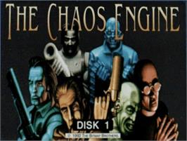 Top of cartridge artwork for Chaos Engine on the Commodore Amiga.