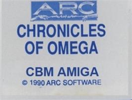Top of cartridge artwork for Chronicles Of Omega, The on the Commodore Amiga.