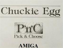 Top of cartridge artwork for Chuckie Egg on the Commodore Amiga.