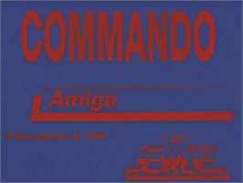 Top of cartridge artwork for Commando on the Commodore Amiga.