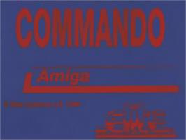 Top of cartridge artwork for Commando on the Commodore Amiga.