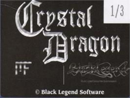 Top of cartridge artwork for Crystal Dragon on the Commodore Amiga.