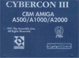 Top of cartridge artwork for Cybercon 3 on the Commodore Amiga.