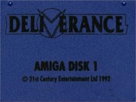 Top of cartridge artwork for Deliverance: Stormlord 2 on the Commodore Amiga.