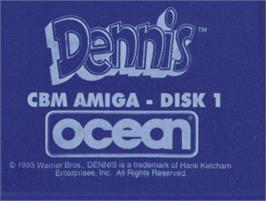 Top of cartridge artwork for Dennis on the Commodore Amiga.