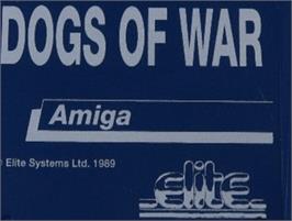 Top of cartridge artwork for Dogs of War on the Commodore Amiga.