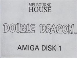 Top of cartridge artwork for Double Dragon on the Commodore Amiga.