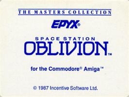Top of cartridge artwork for Driller on the Commodore Amiga.
