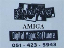 Top of cartridge artwork for Drivin' Force on the Commodore Amiga.