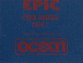 Top of cartridge artwork for Epic on the Commodore Amiga.