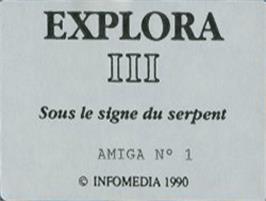 Top of cartridge artwork for Explora III: Sous Le Signe Du Serpent on the Commodore Amiga.