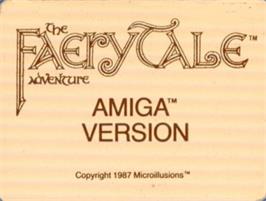 Top of cartridge artwork for Faery Tale Adventure, The on the Commodore Amiga.