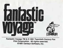 Top of cartridge artwork for Fantastic Voyage on the Commodore Amiga.