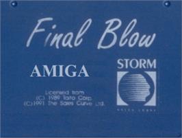 Top of cartridge artwork for Final Blow on the Commodore Amiga.