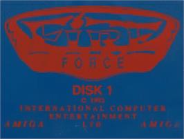 Top of cartridge artwork for Fire Force on the Commodore Amiga.