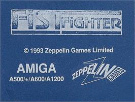 Top of cartridge artwork for Fist Fighter on the Commodore Amiga.