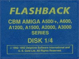 Top of cartridge artwork for Flashback on the Commodore Amiga.