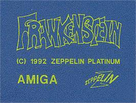 Top of cartridge artwork for Frankenstein on the Commodore Amiga.