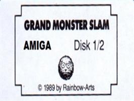 Top of cartridge artwork for Grand Monster Slam on the Commodore Amiga.