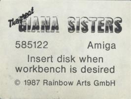 Top of cartridge artwork for Great Giana Sisters on the Commodore Amiga.