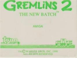 Top of cartridge artwork for Gremlins 2: The New Batch on the Commodore Amiga.