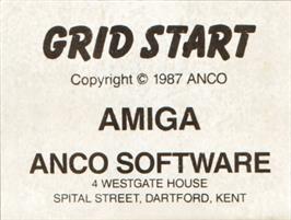 Top of cartridge artwork for Grid Start on the Commodore Amiga.