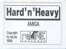 Top of cartridge artwork for Hard 'n' Heavy on the Commodore Amiga.