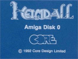 Top of cartridge artwork for Heimdall on the Commodore Amiga.