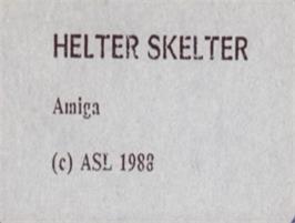Top of cartridge artwork for Helter Skelter on the Commodore Amiga.