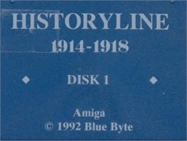 Top of cartridge artwork for Historyline: 1914 - 1918 on the Commodore Amiga.