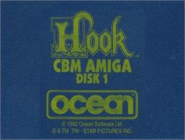 Top of cartridge artwork for Hook on the Commodore Amiga.