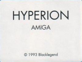 Top of cartridge artwork for Hyperion on the Commodore Amiga.