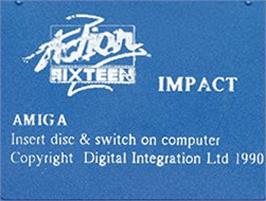 Top of cartridge artwork for Impact on the Commodore Amiga.