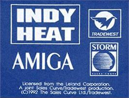 Top of cartridge artwork for Indy Heat on the Commodore Amiga.