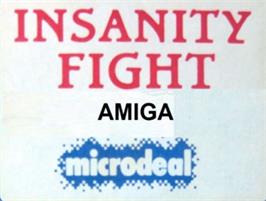 Top of cartridge artwork for Insanity Fight on the Commodore Amiga.