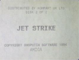 Top of cartridge artwork for Jet Strike on the Commodore Amiga.