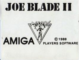 Top of cartridge artwork for Joe Blade 2 on the Commodore Amiga.