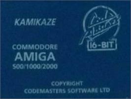 Top of cartridge artwork for Kamikaze on the Commodore Amiga.