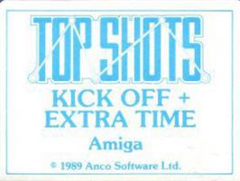 Top of cartridge artwork for Kick Off: Extra Time on the Commodore Amiga.